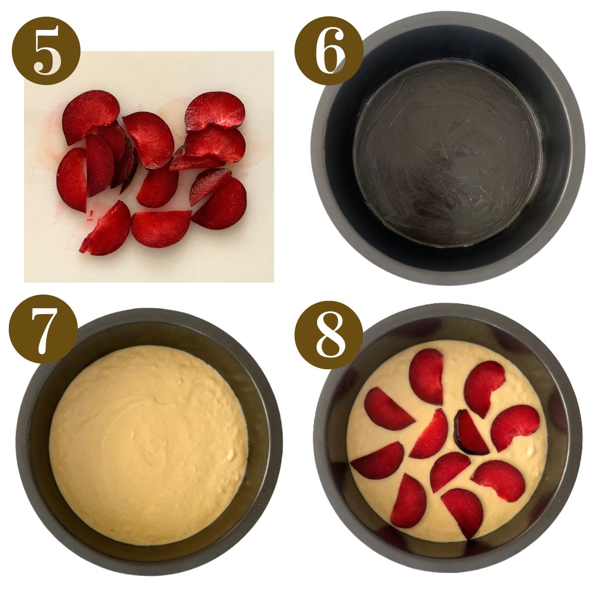 Steps to make yogurt plum cake.