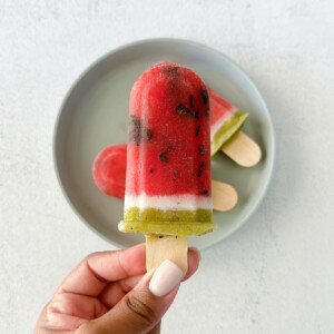 Healthy watermelon popsicles.