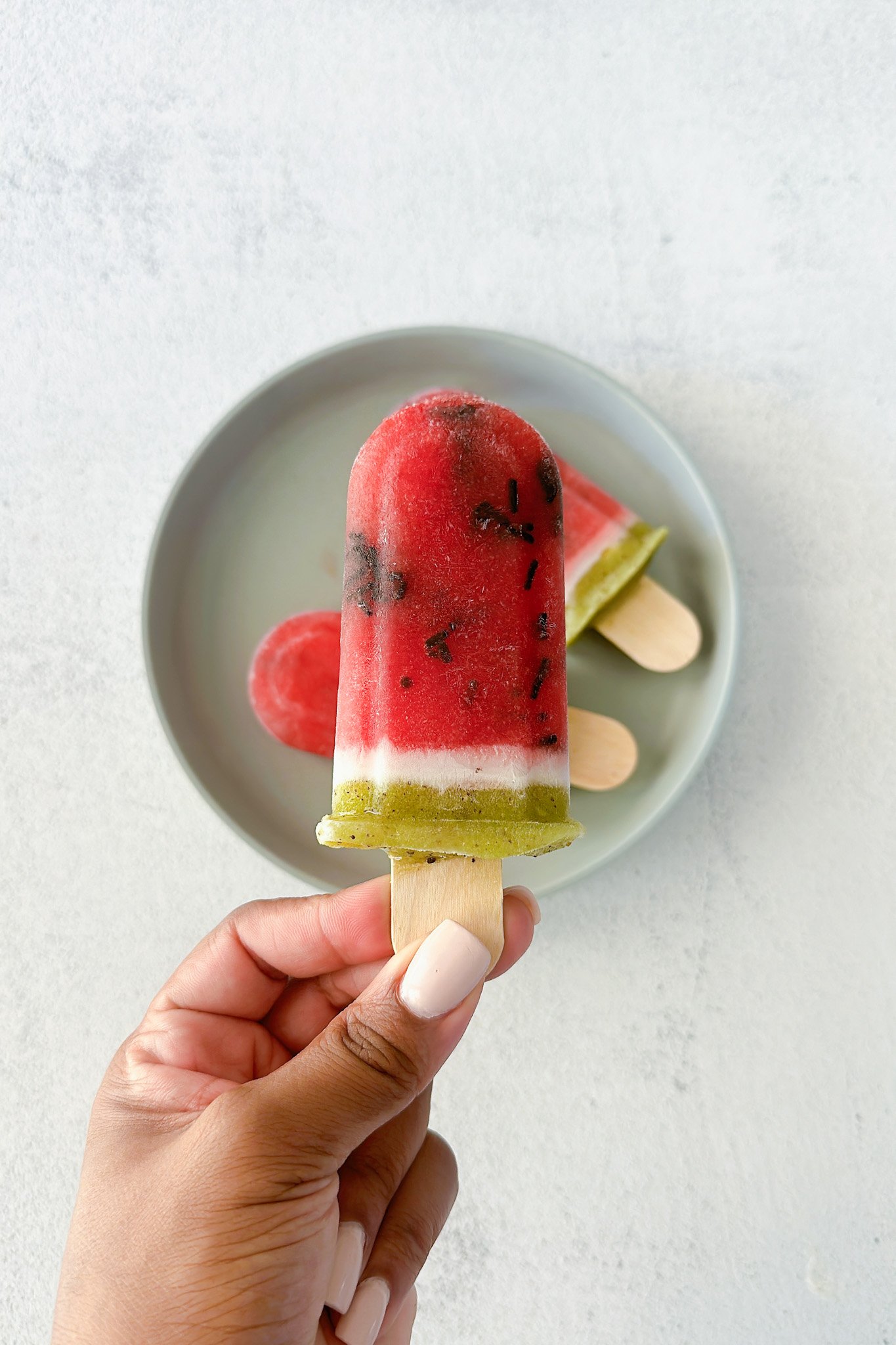 Healthy watermelon popsicles.