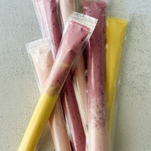 Homemade yogurt tubes.