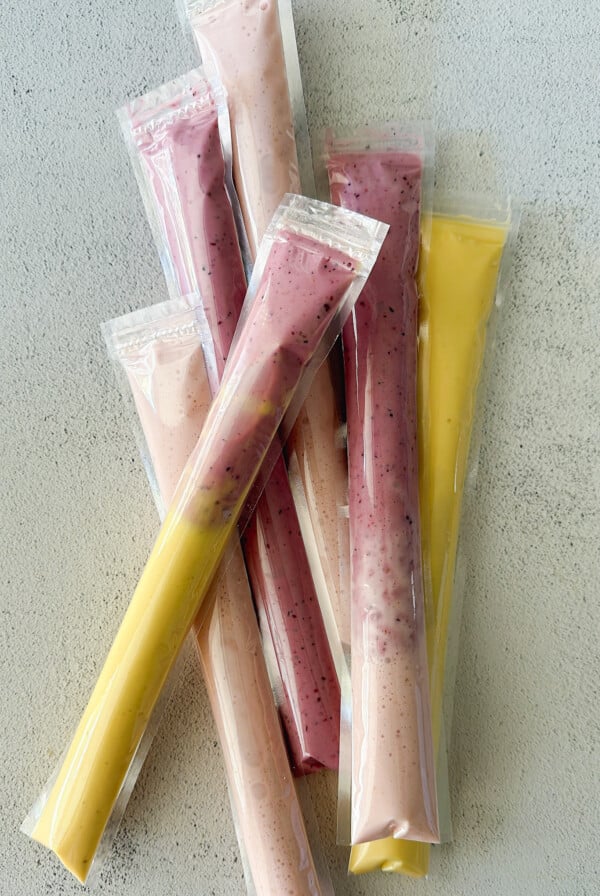 Homemade yogurt tubes.