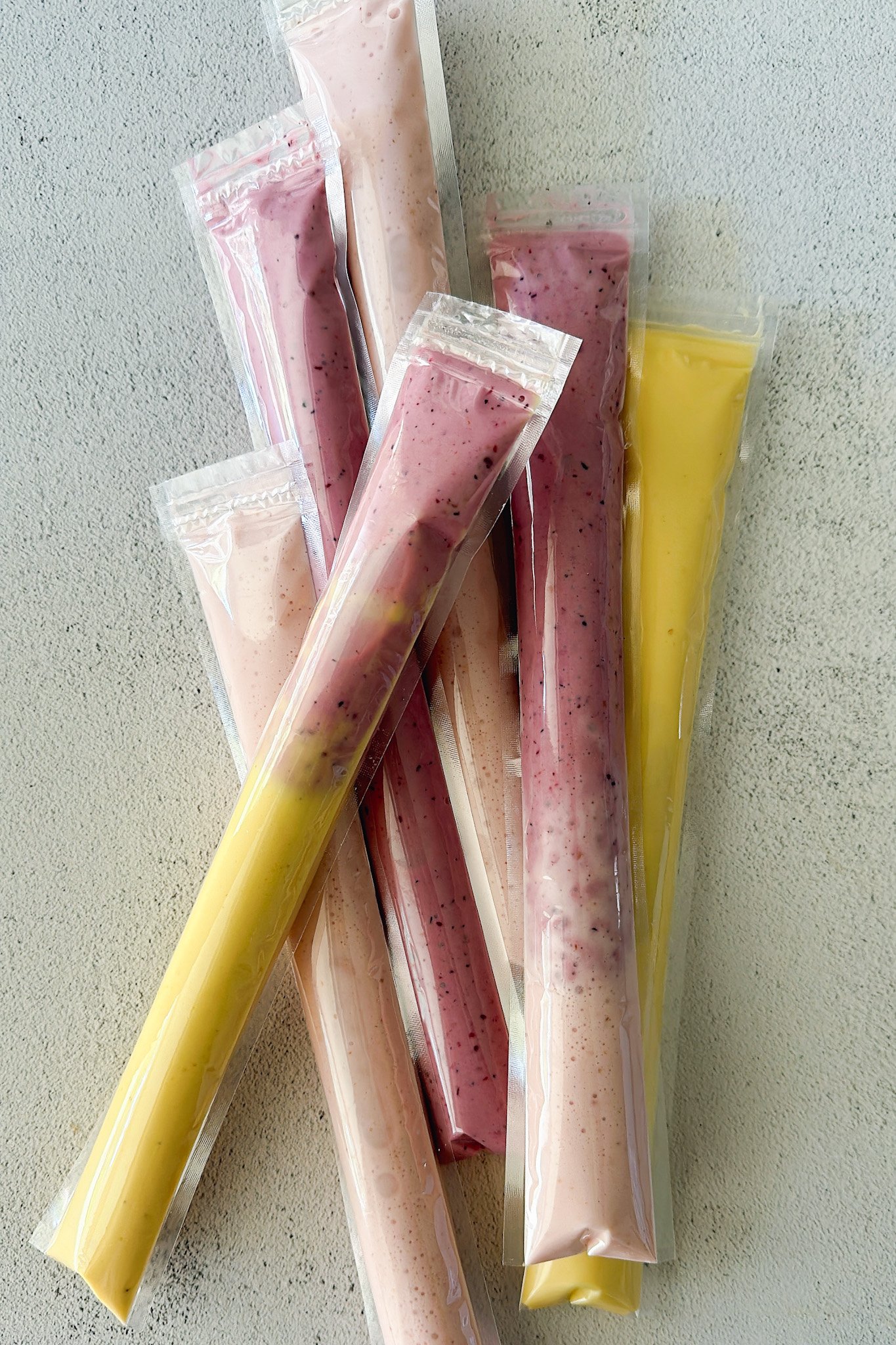 Homemade yogurt tubes.