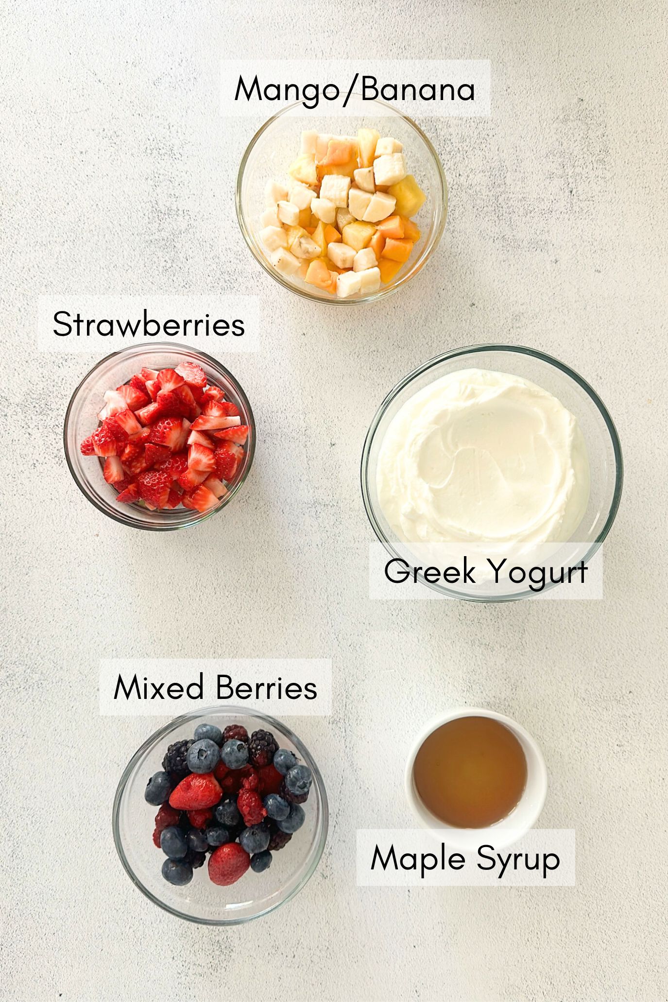 Ingredients to make homemade gogurts.