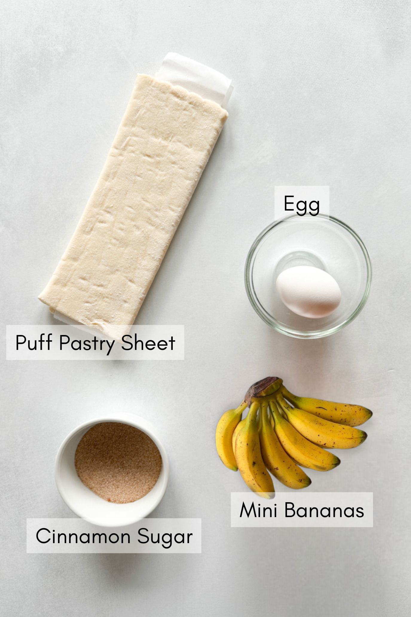 Ingredients to make banana croissants.