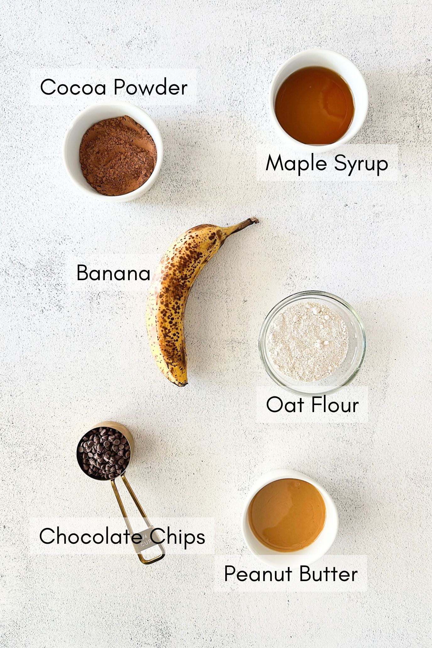 Ingredients to make healthy brownie cookies.