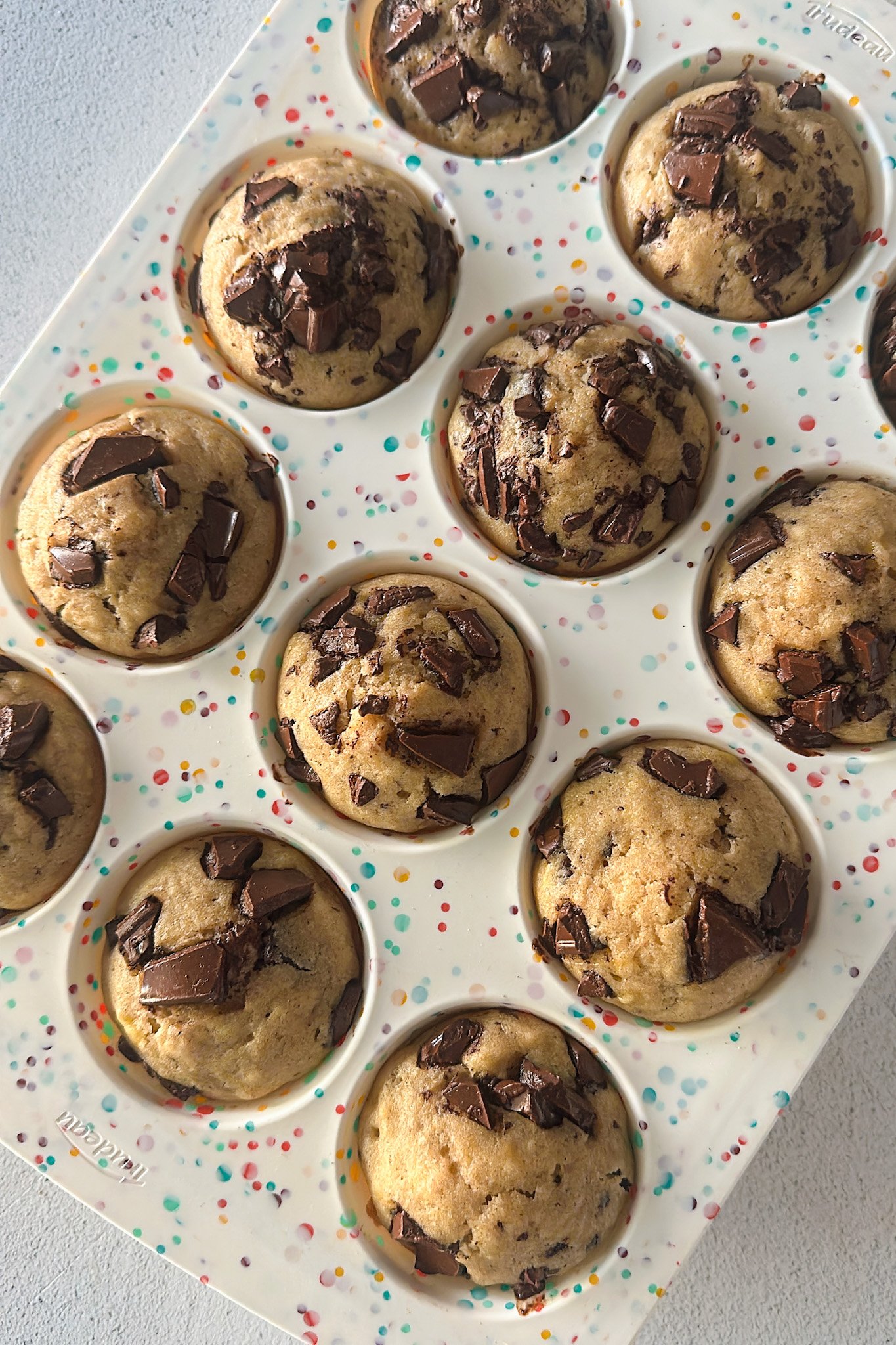 Chocolate chunk banana muffins.