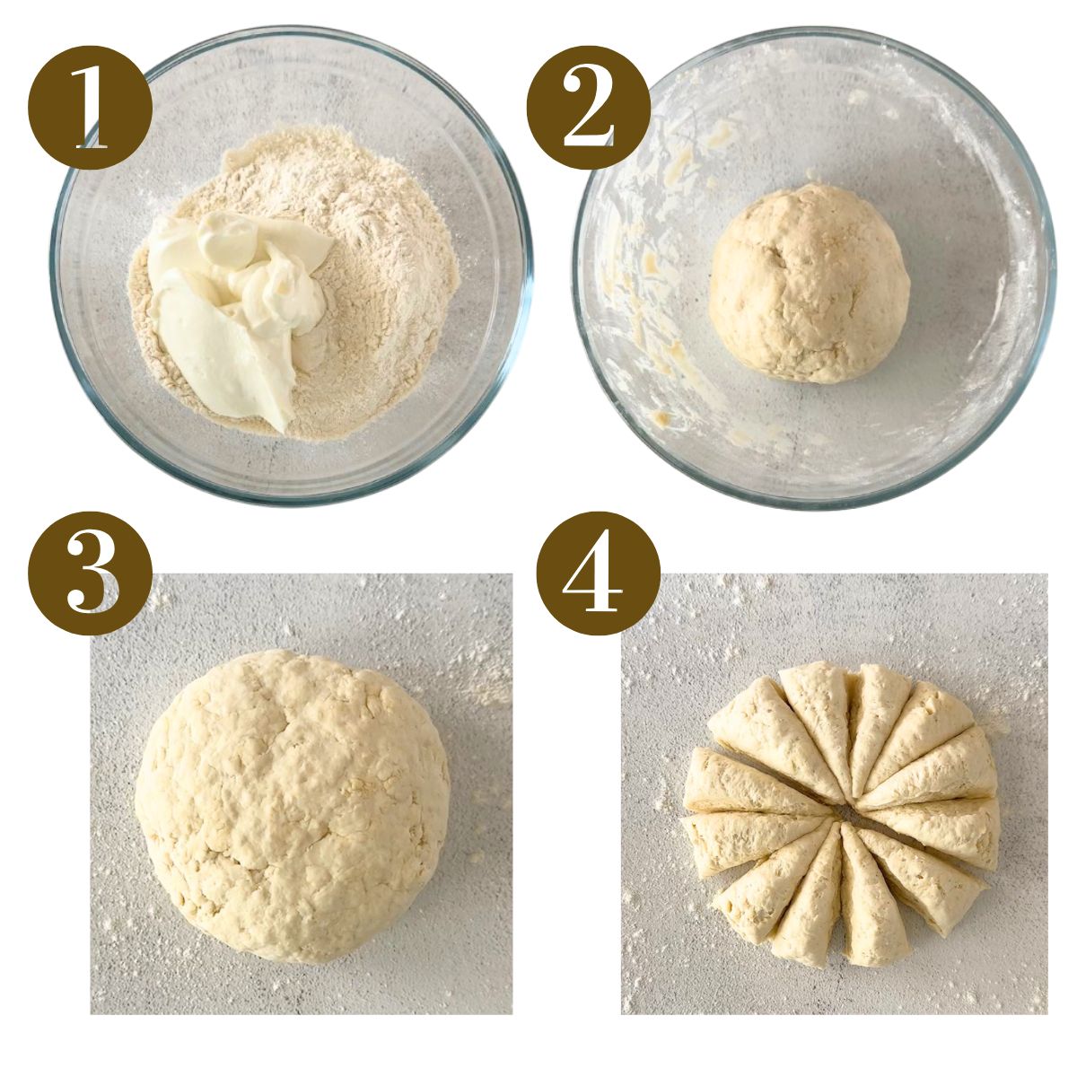 Steps to make homemade bagel bites.