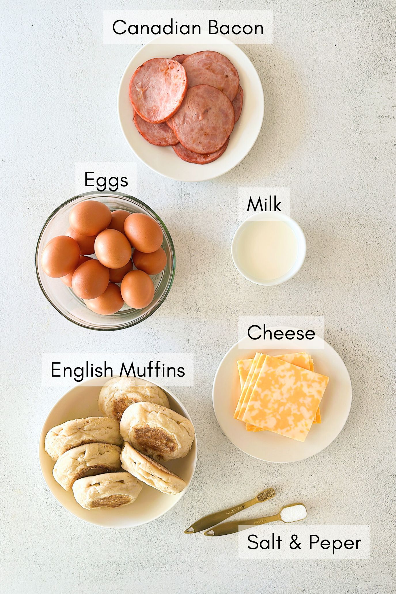 Ingredients to make freezer breakfast sandwiches.