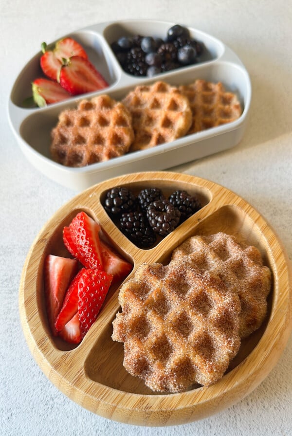 Churro waffles served with berries.