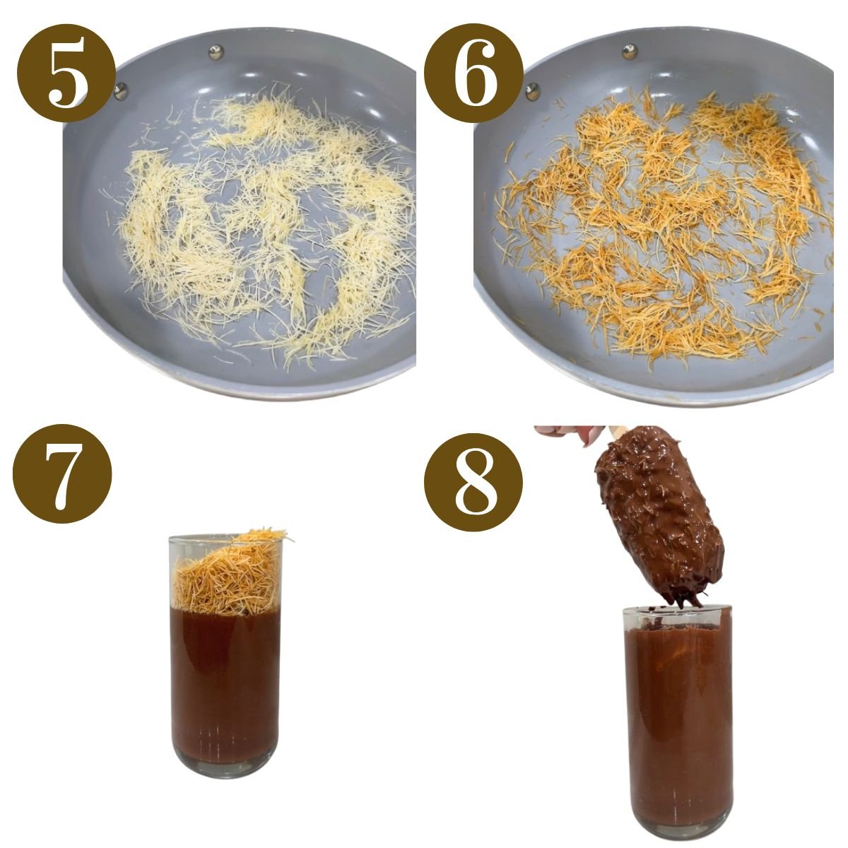 Steps to make pistachio ice cream bars.