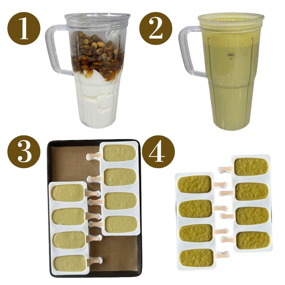 Steps to make pistachio ice cream bars.