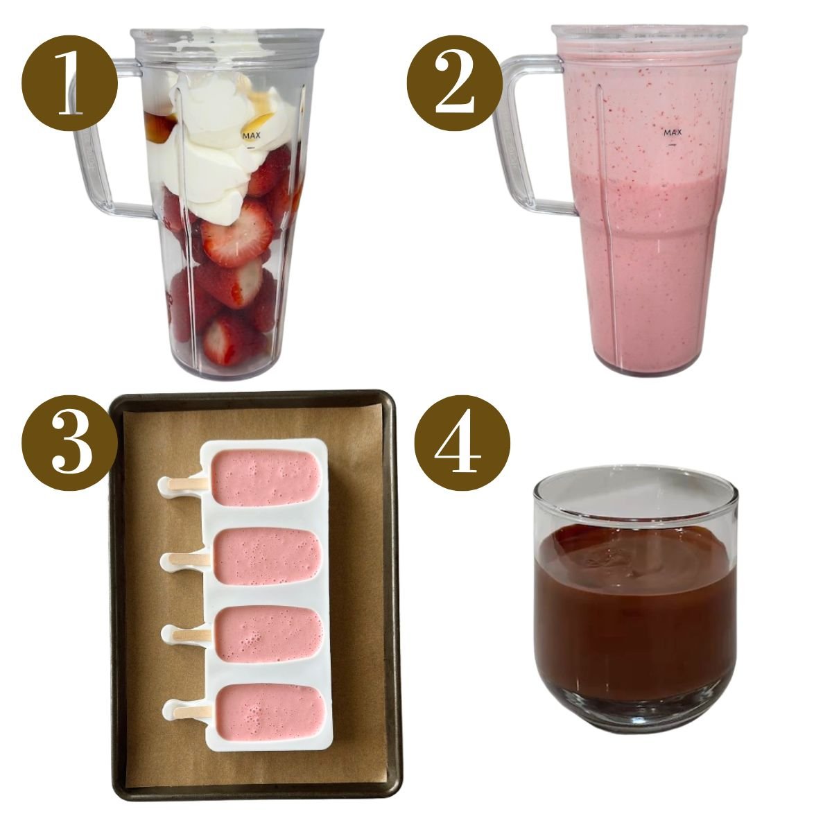 Steps to make strawberry yogurt bars.