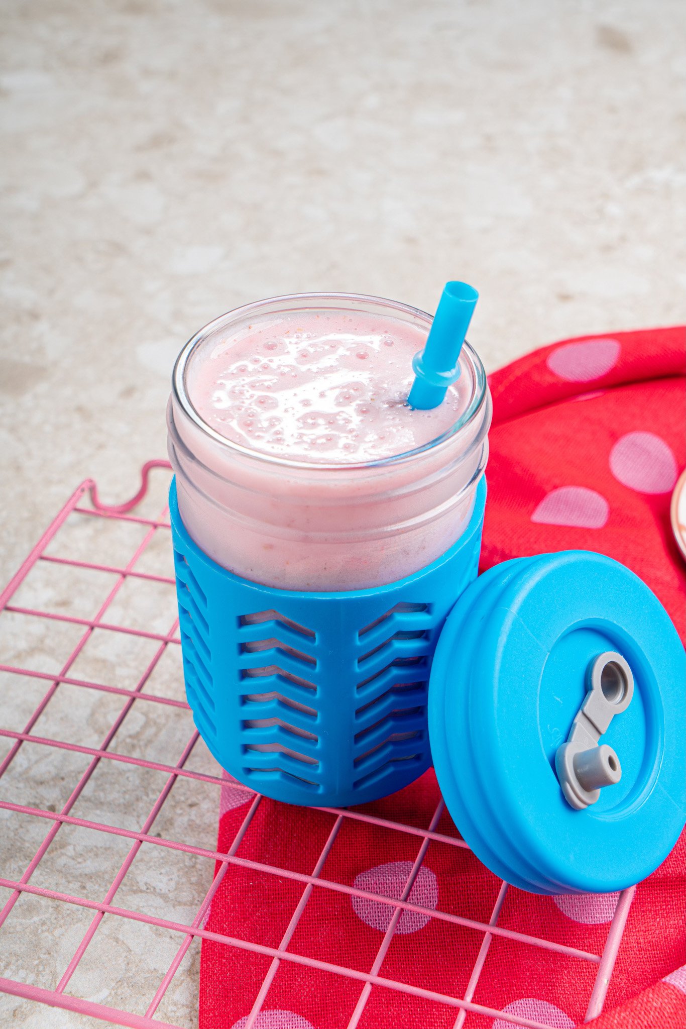 Strawberry yogurt smoothie.