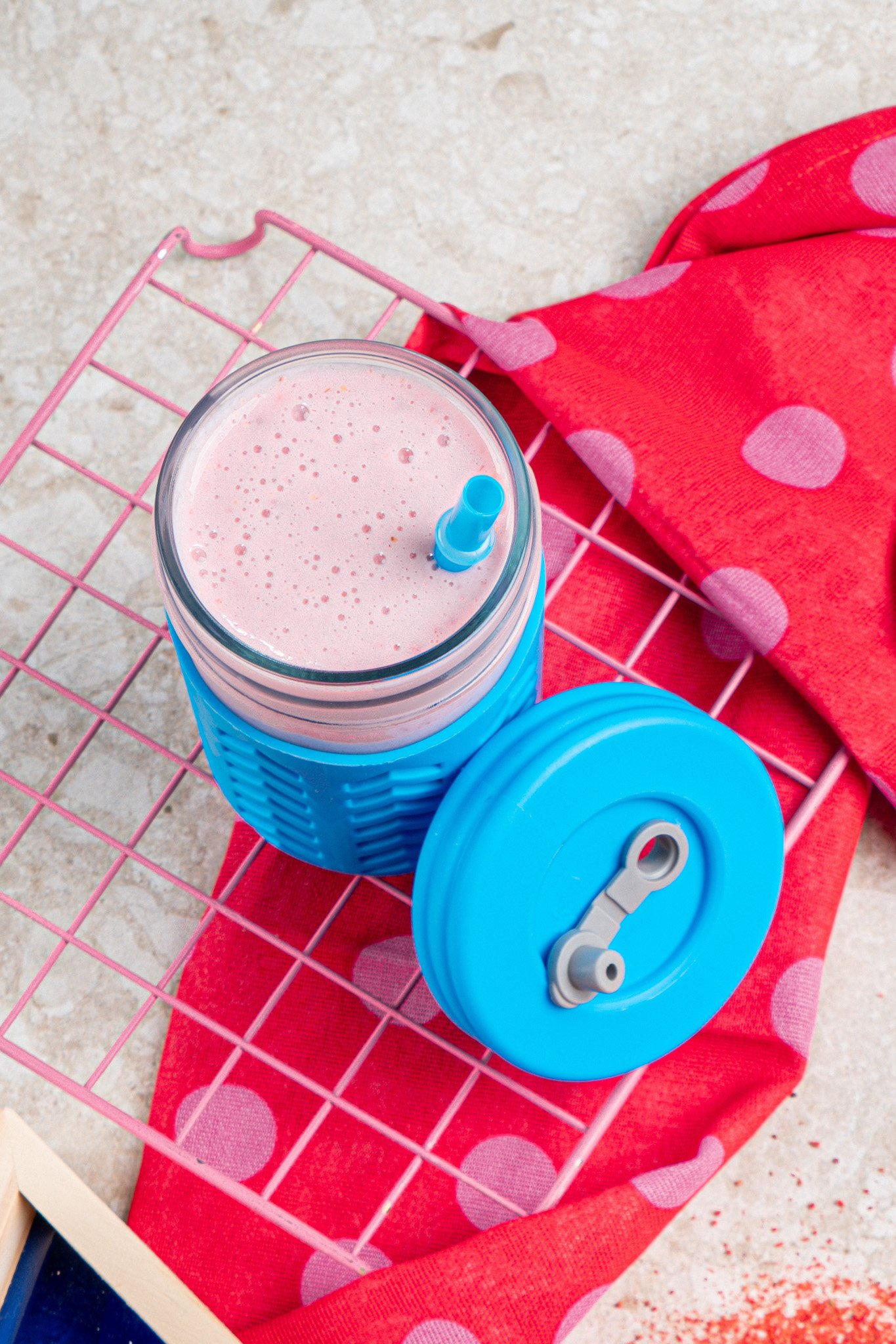 Strawberry yogurt smoothie.