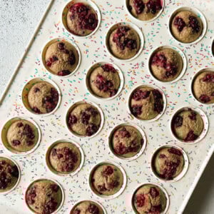Banana blackberry oatmeal muffins.