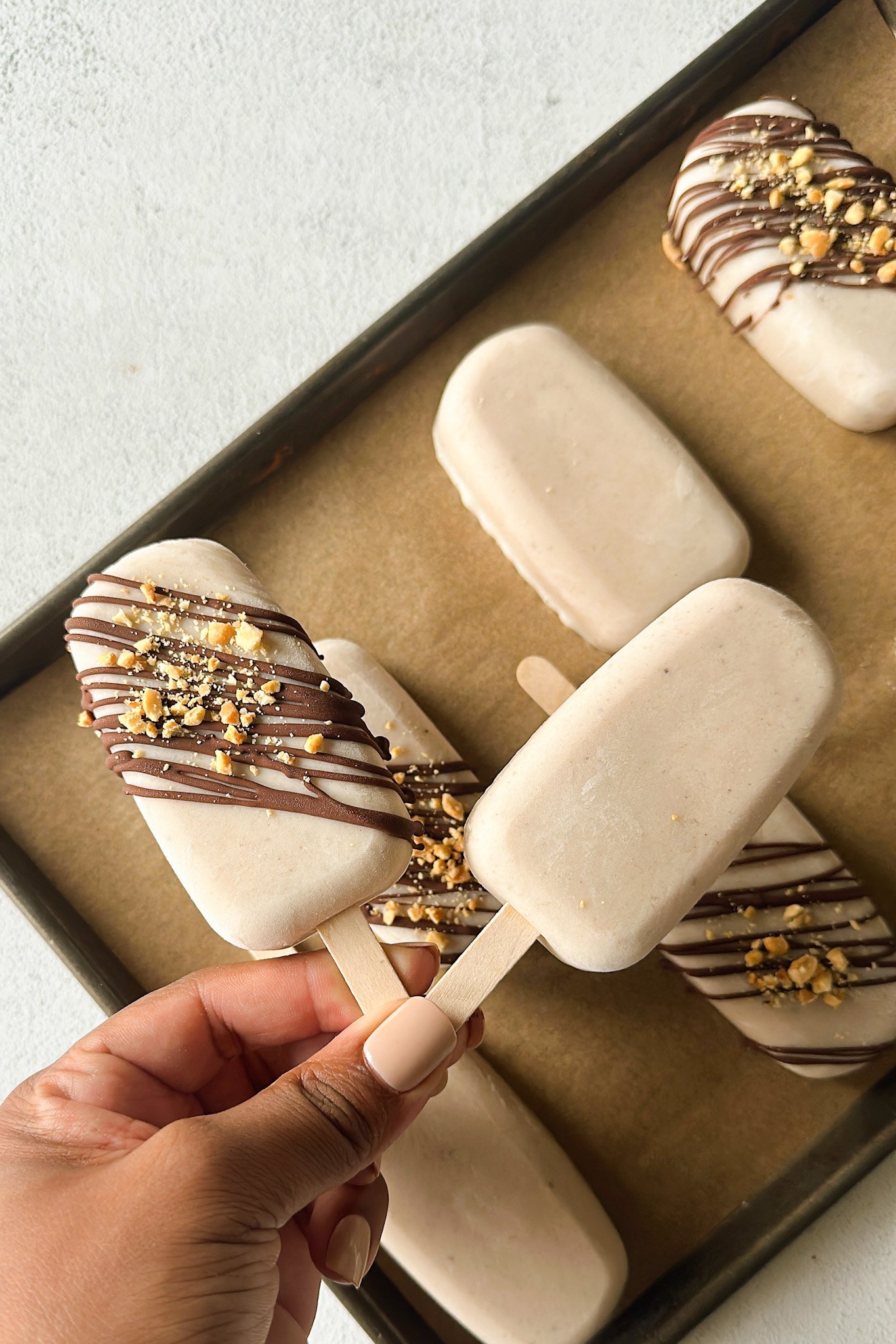 Banana fruit popsicles.