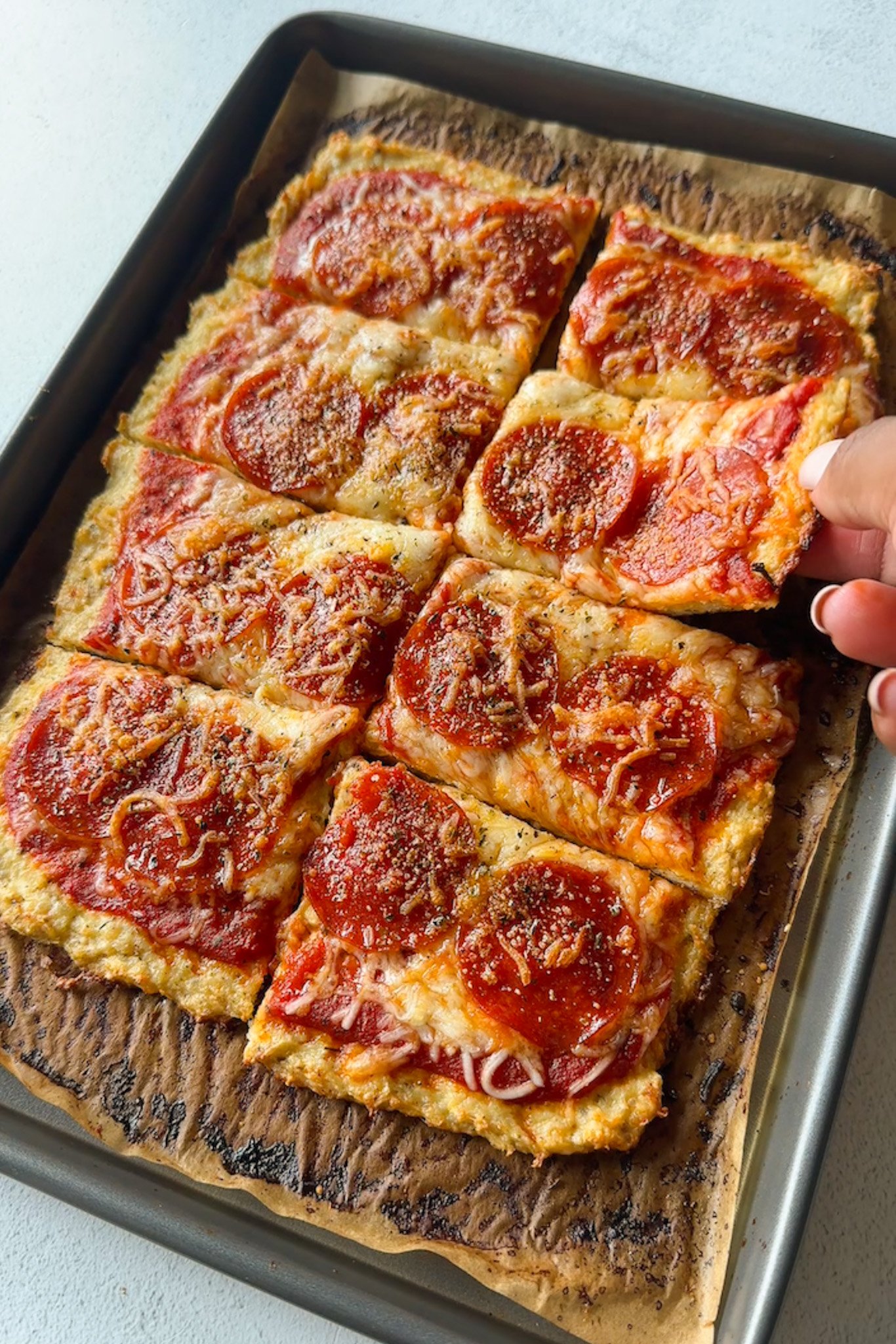 Chicken crust pizza.