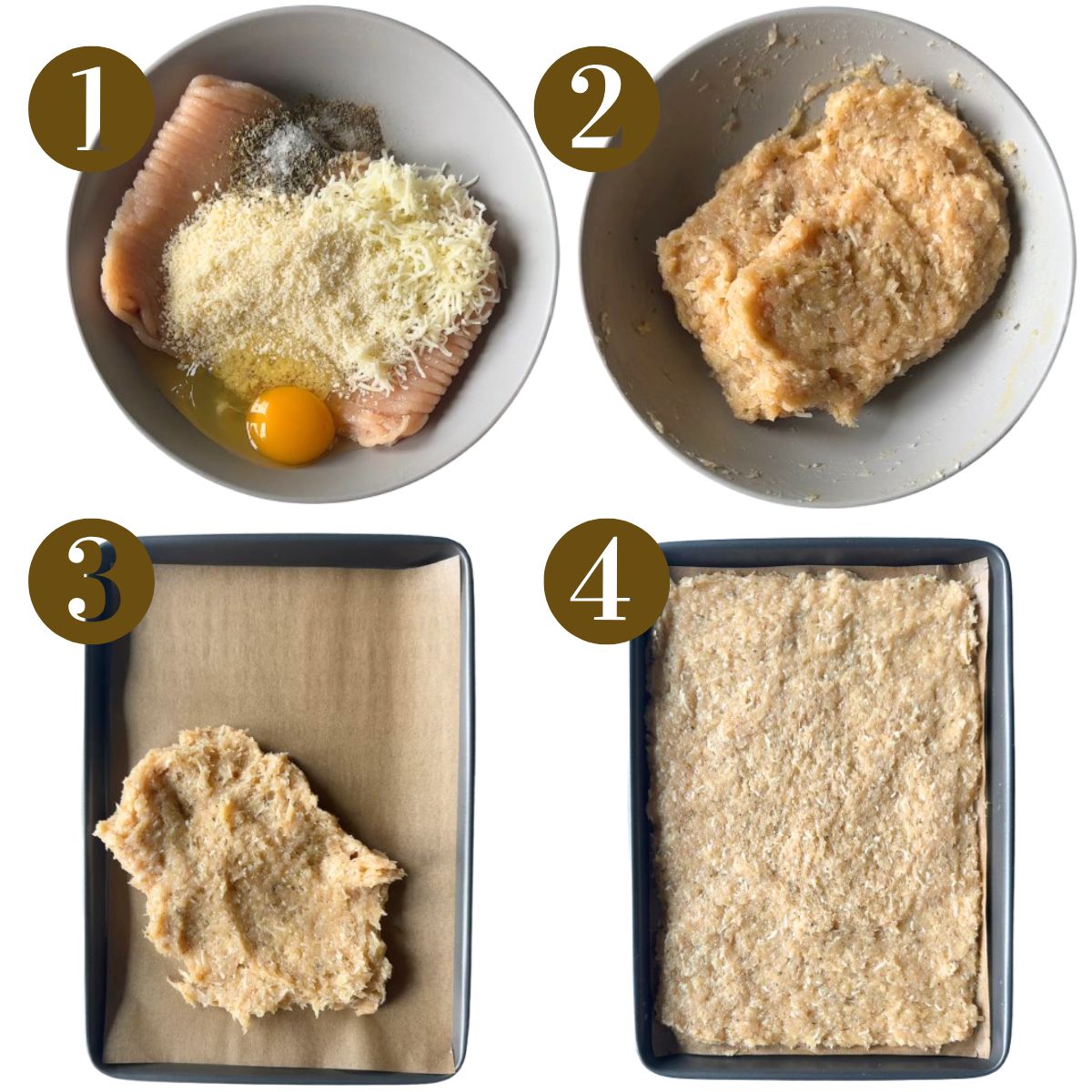 Steps to make chicken crust pizza.