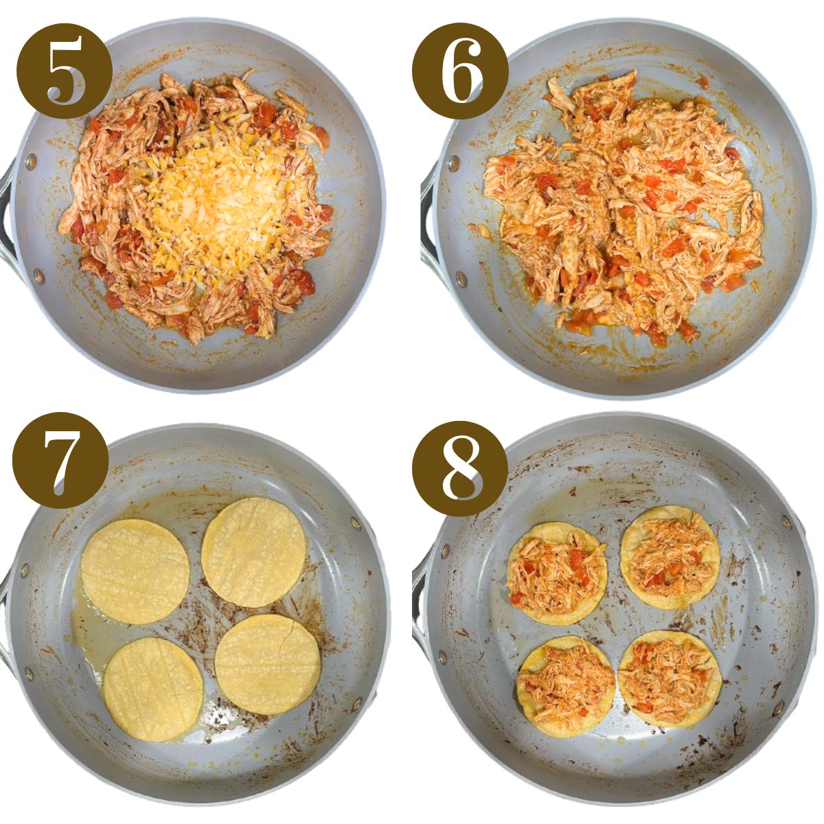 Steps to make mini chicken tacos.