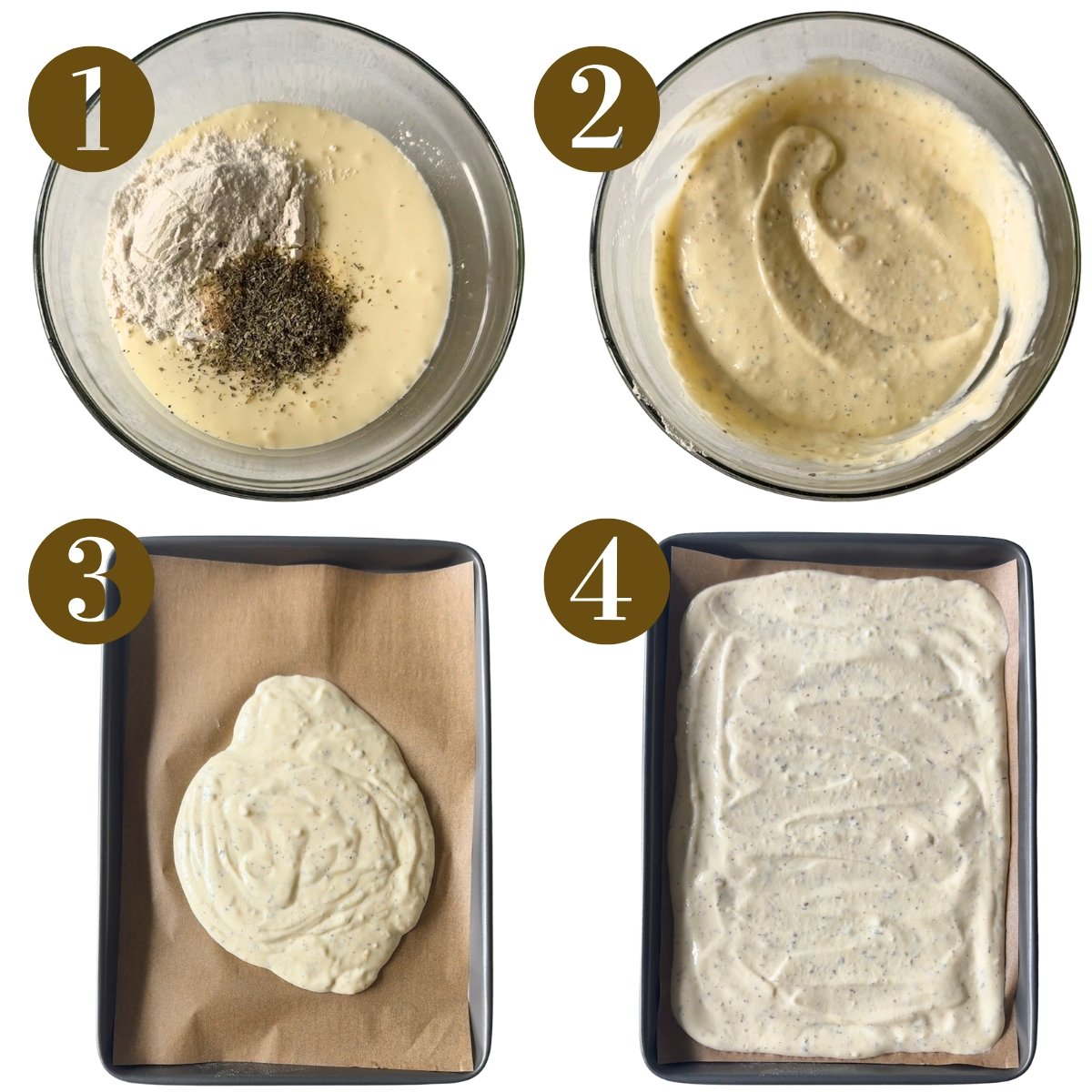 Steps to make cottage cheese pizza.