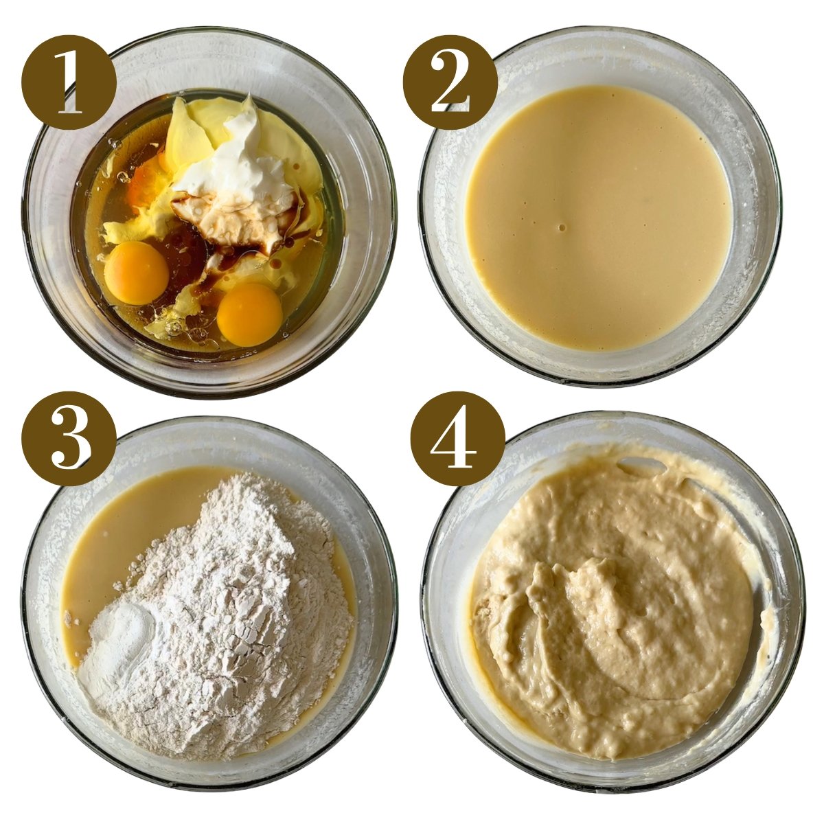 Steps to make blueberry chocolate chip muffins.