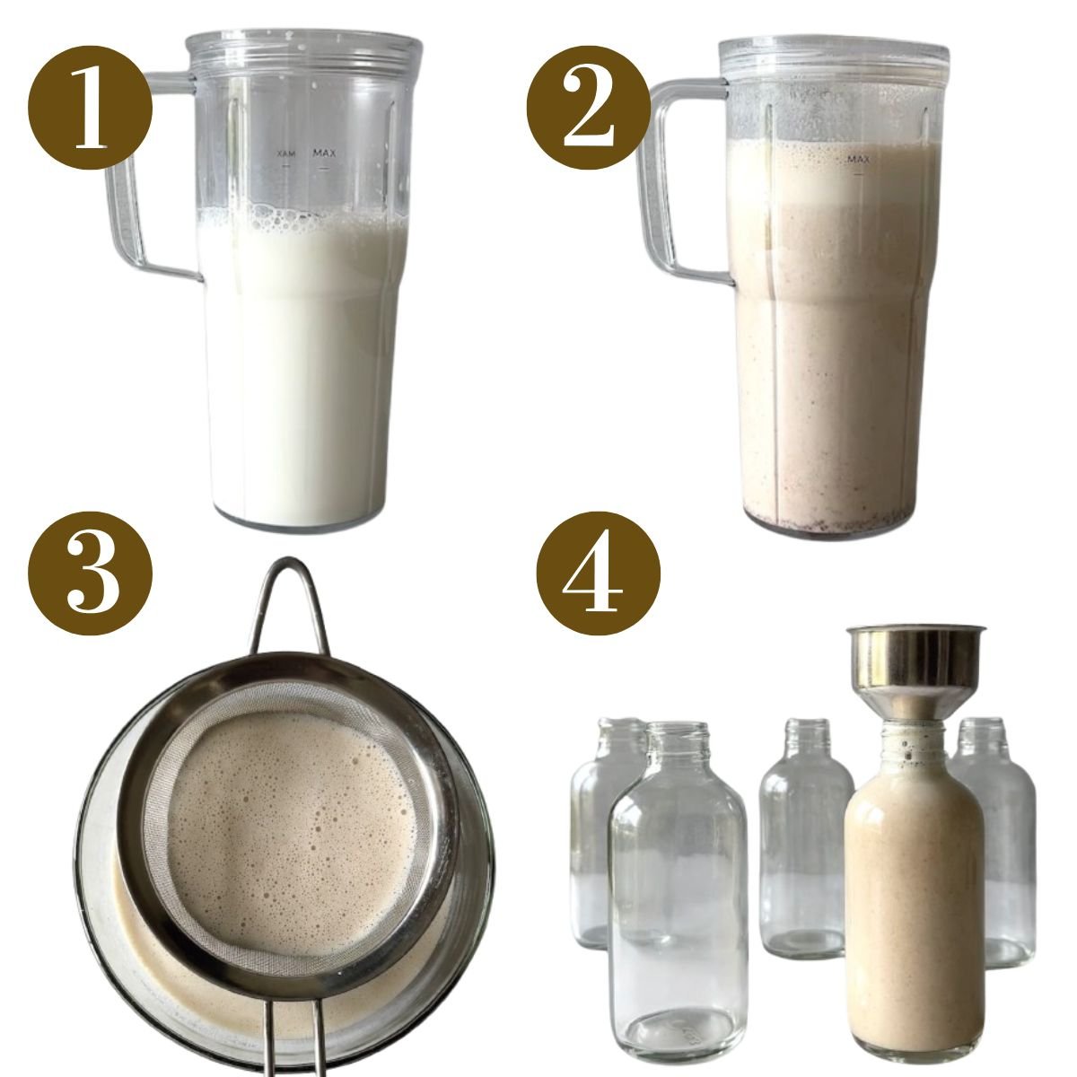 Steps to make homemade date milk.