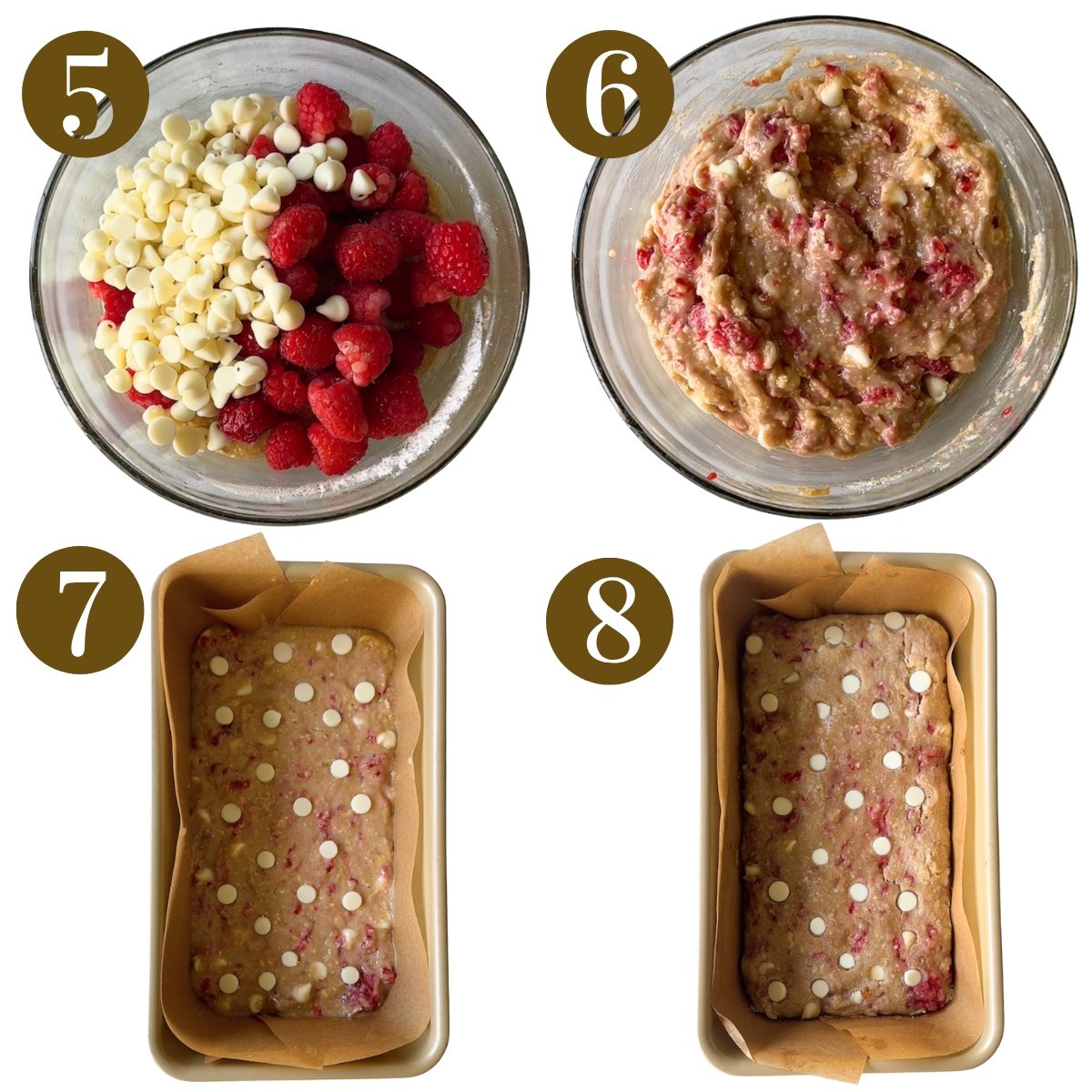 Steps to make raspberry white chocolate blondies.