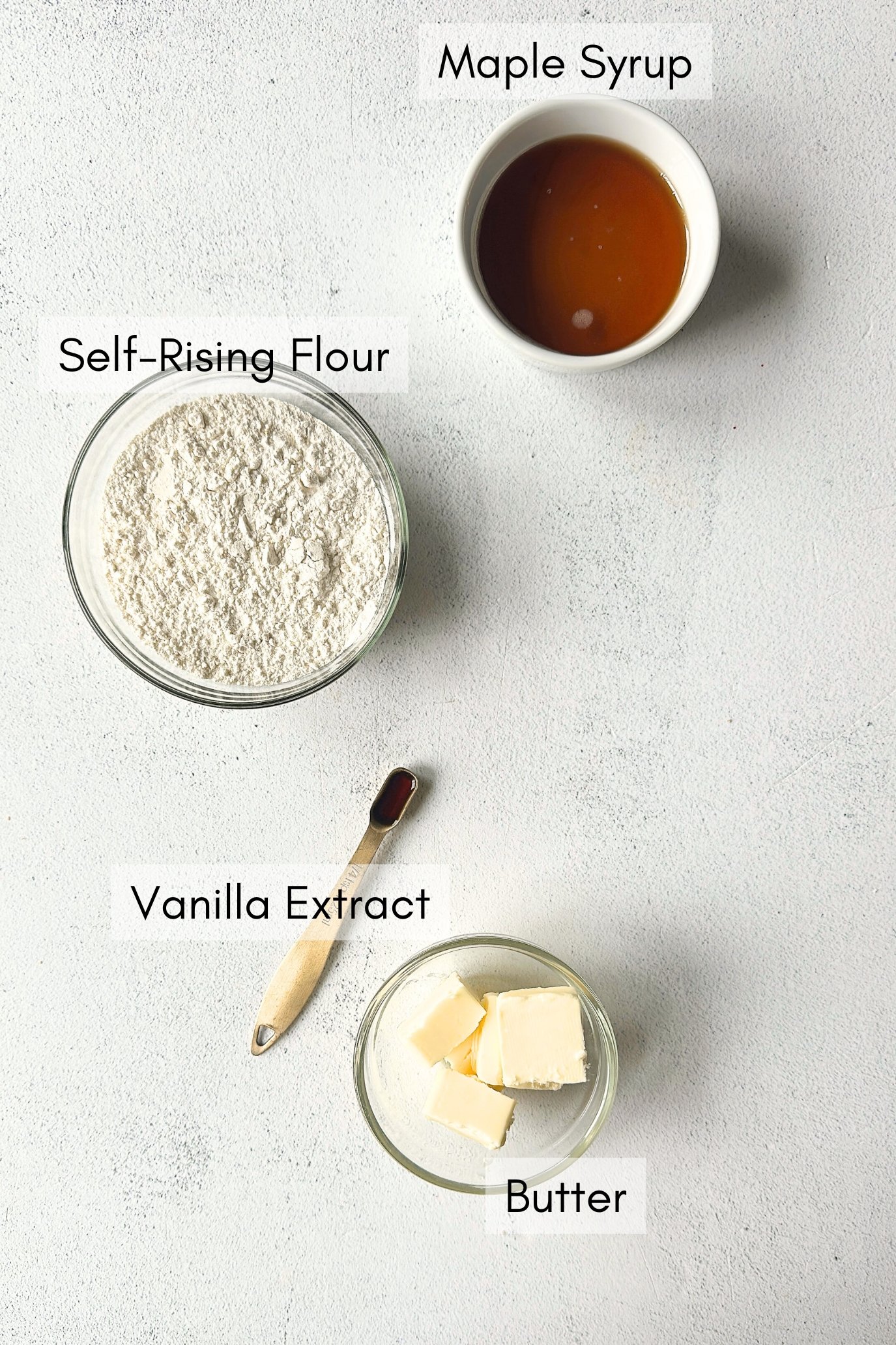 Ingredients to make mini sugar cookies.