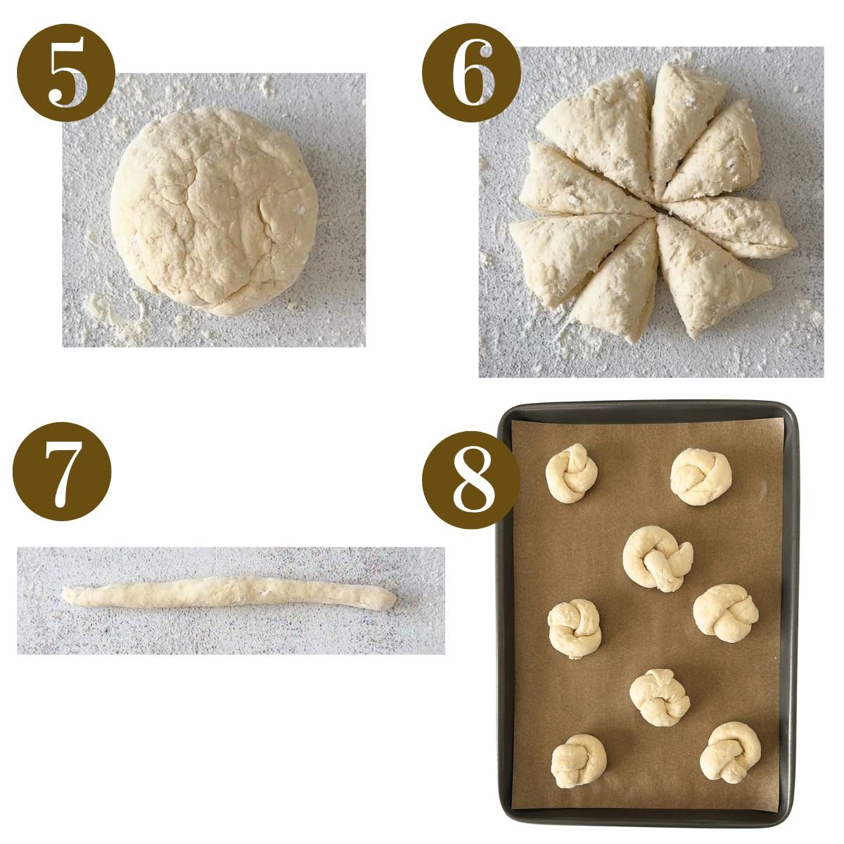 Steps to make homemade cottage cheese garlic knots.