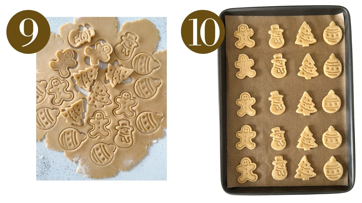 Steps to make mini sugar cookies.