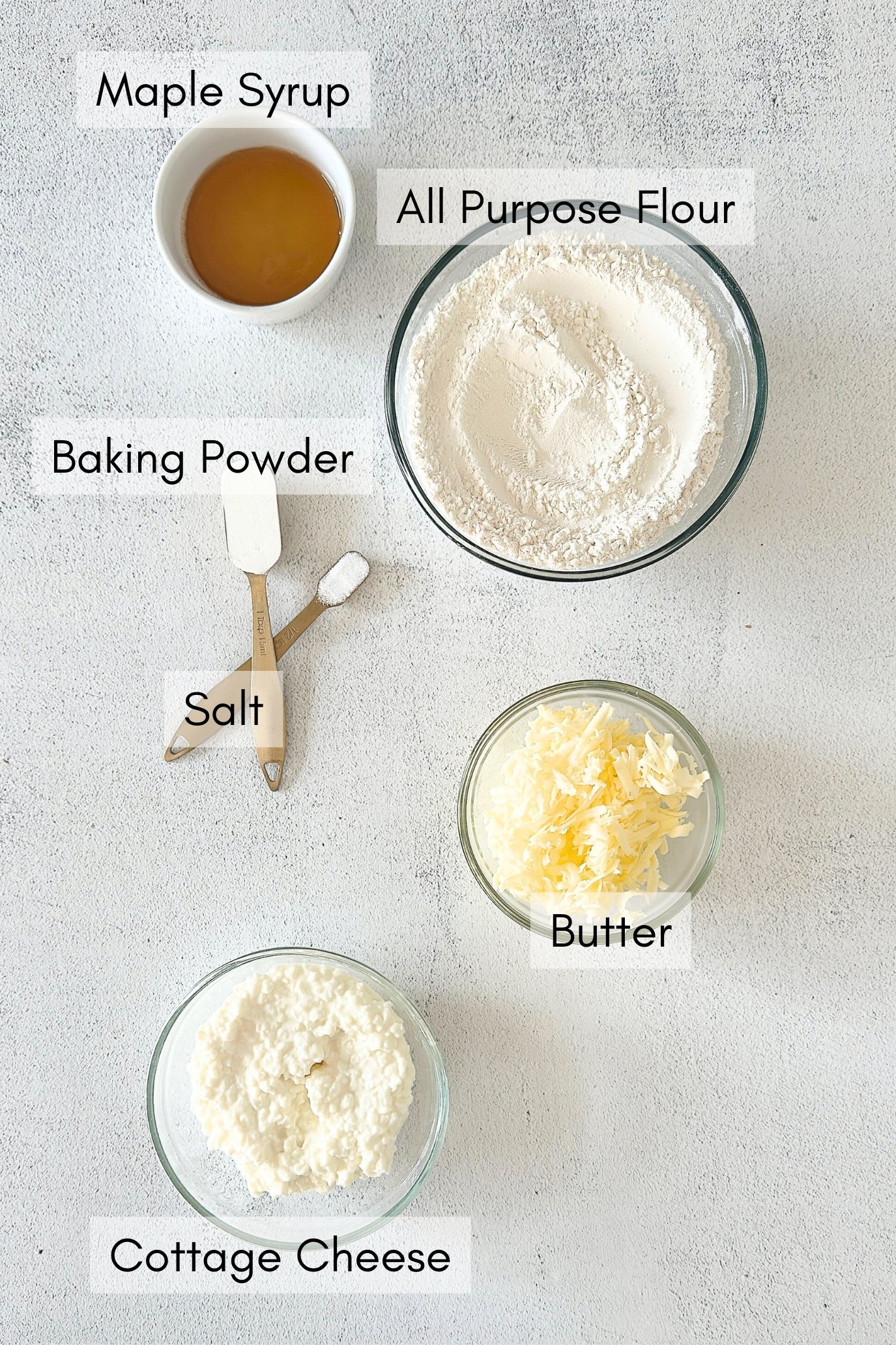 Ingredients to make high protein biscuits.
