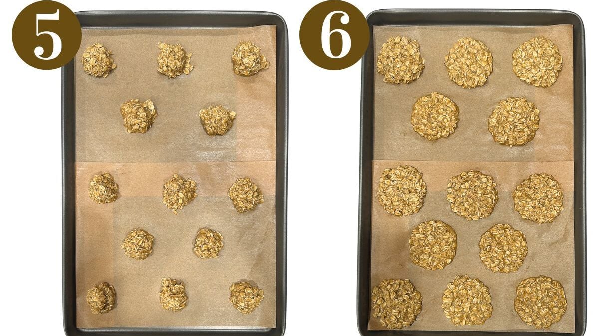 Steps to make thin and crispy oatmeal cookies.