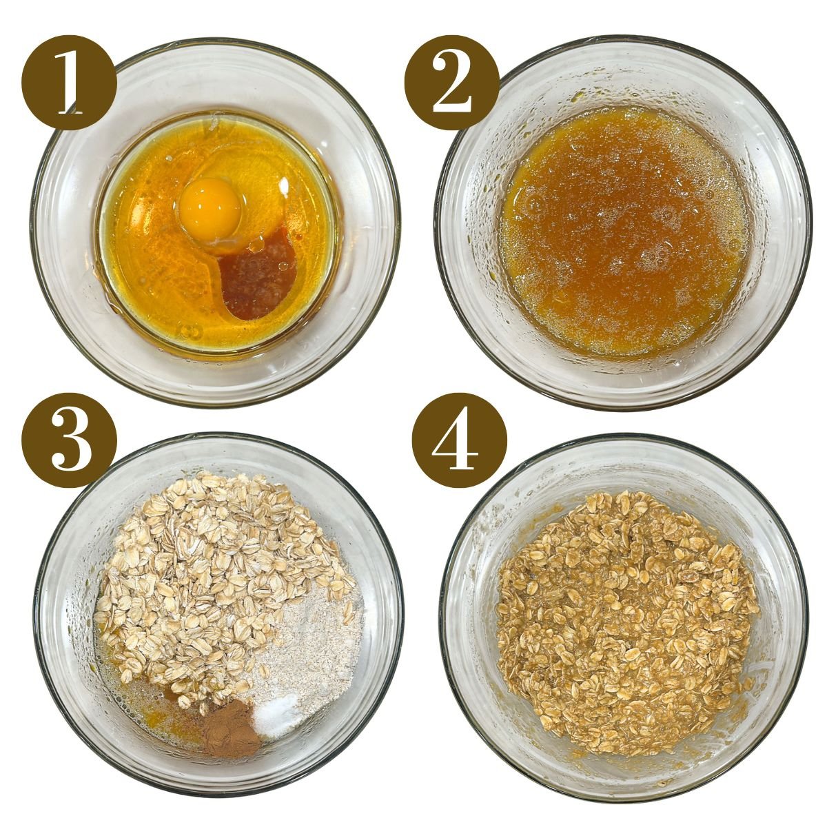 Steps to make thin and crispy oatmeal cookies.