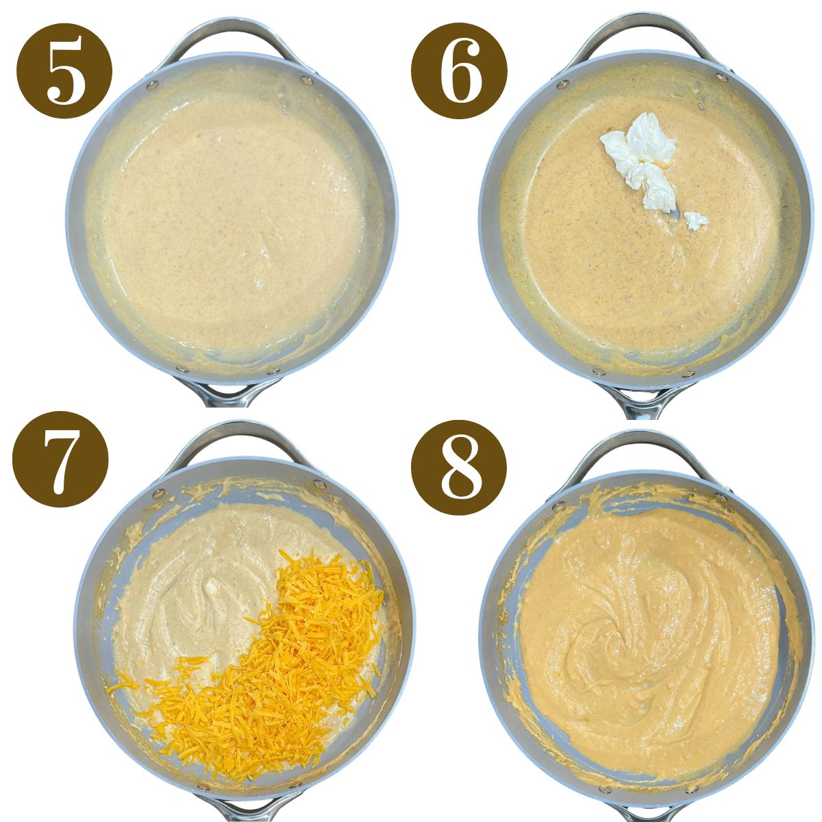 Steps to make mac and cheese muffins.