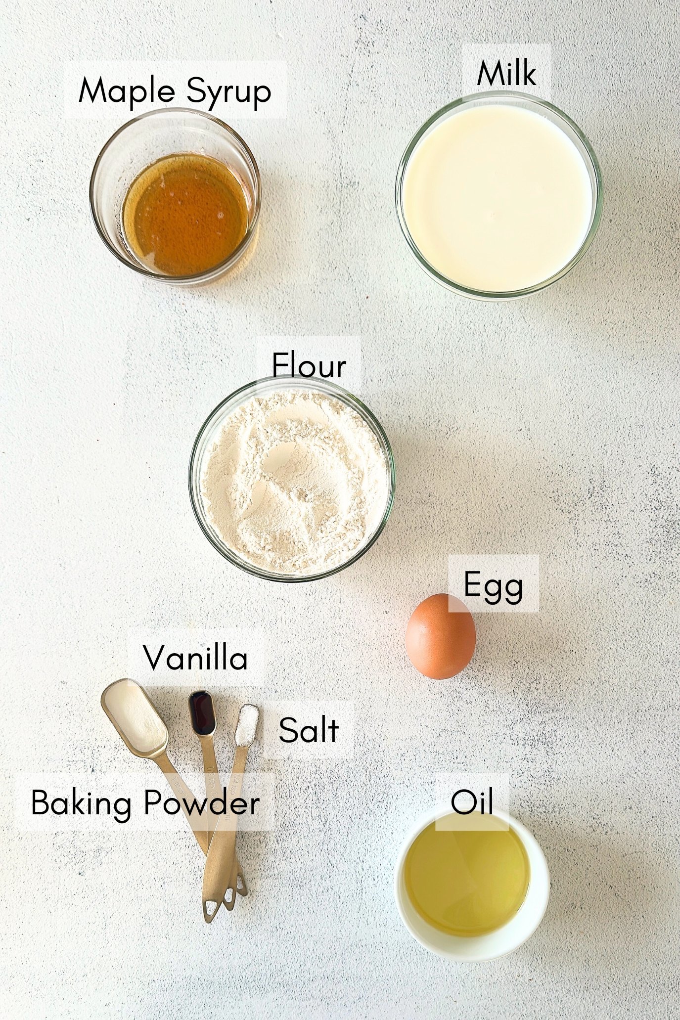 Ingredients to make mini waffles.