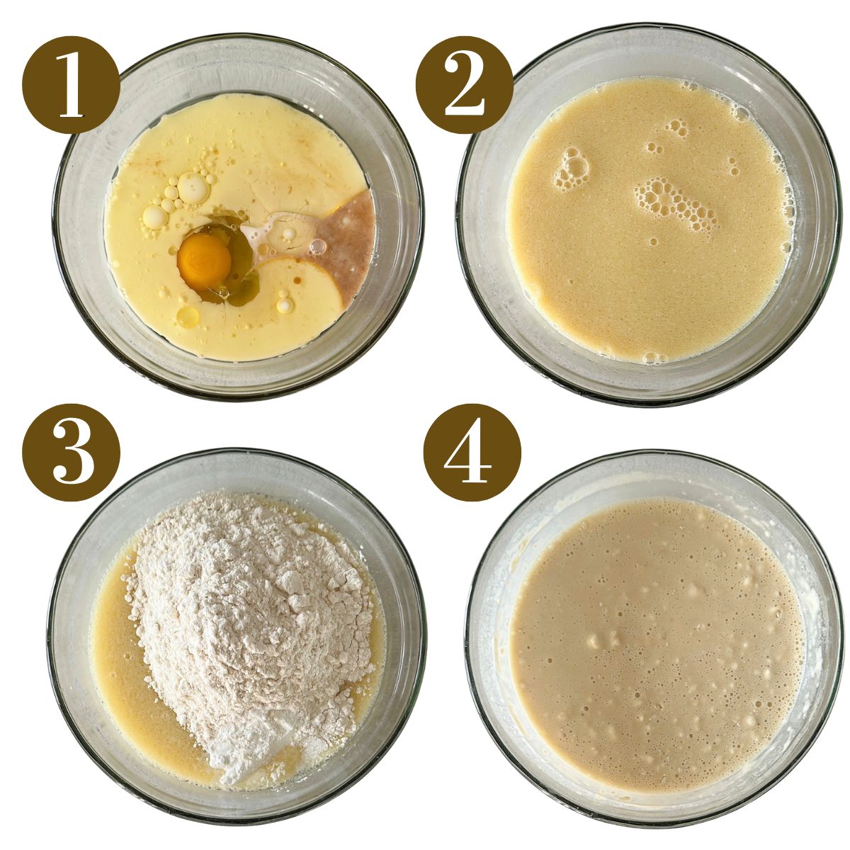 Steps to make mini waffles.