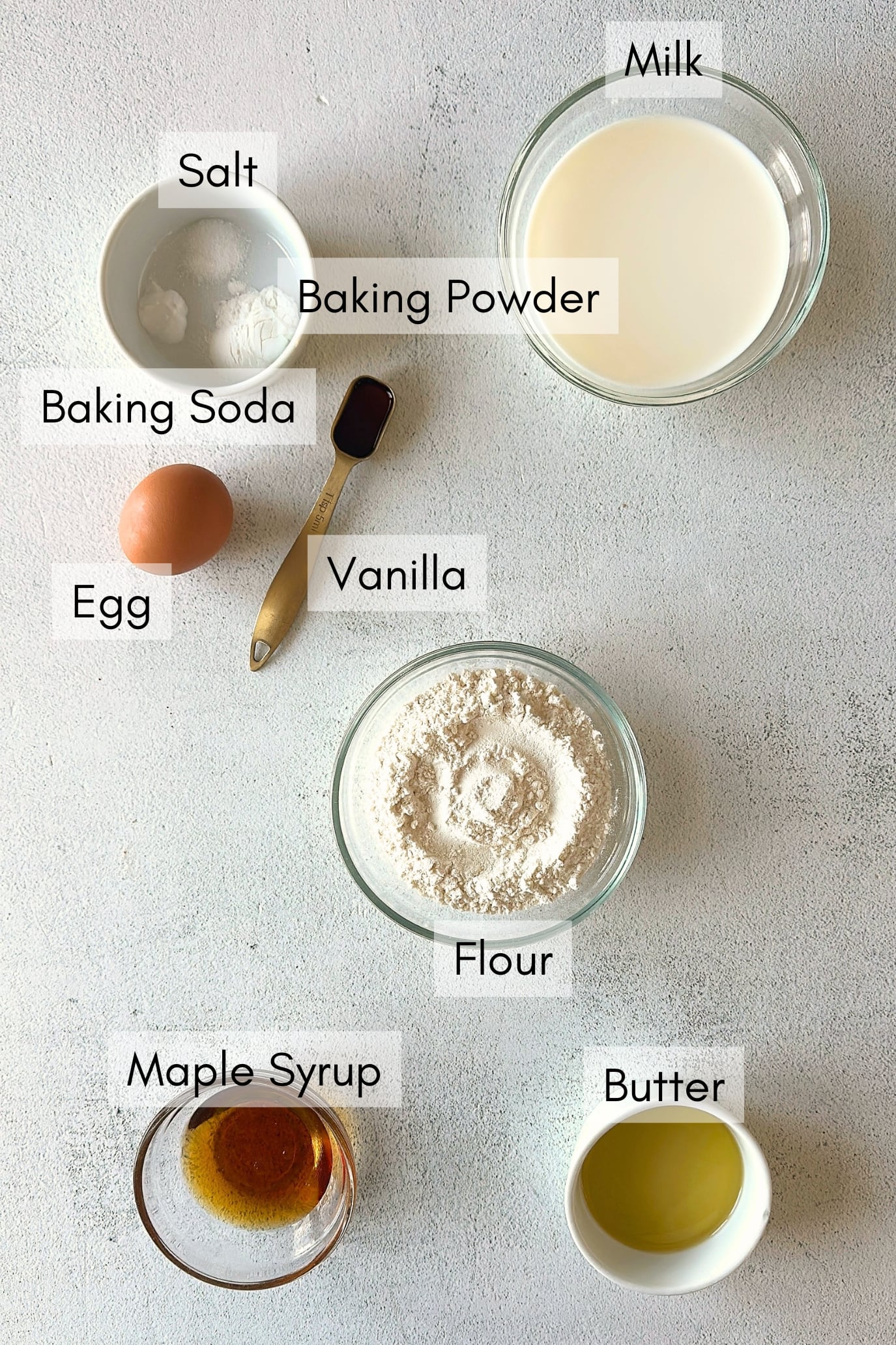 Ingredients to make mini pancakes.
