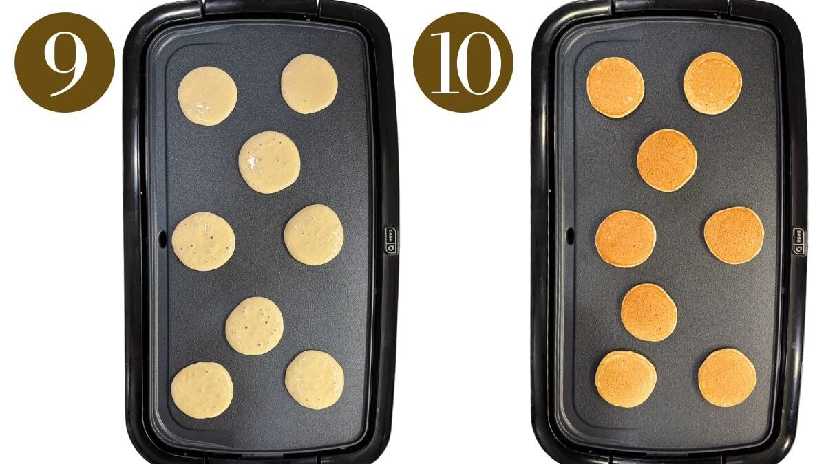 Steps to make mini pancakes.