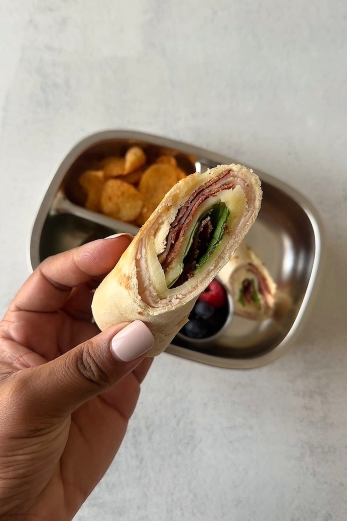 Turkey and cheese rollups.