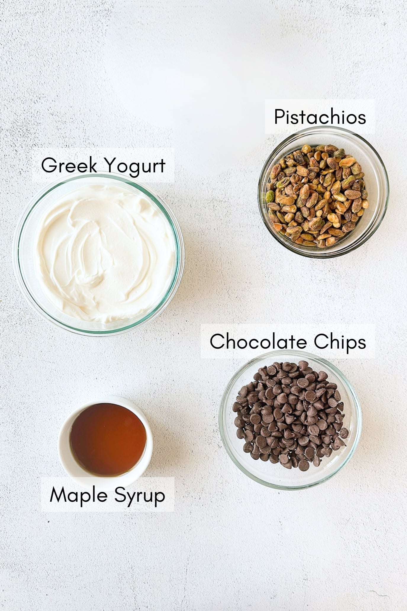 Ingredients to make pistachio ice cream bars.