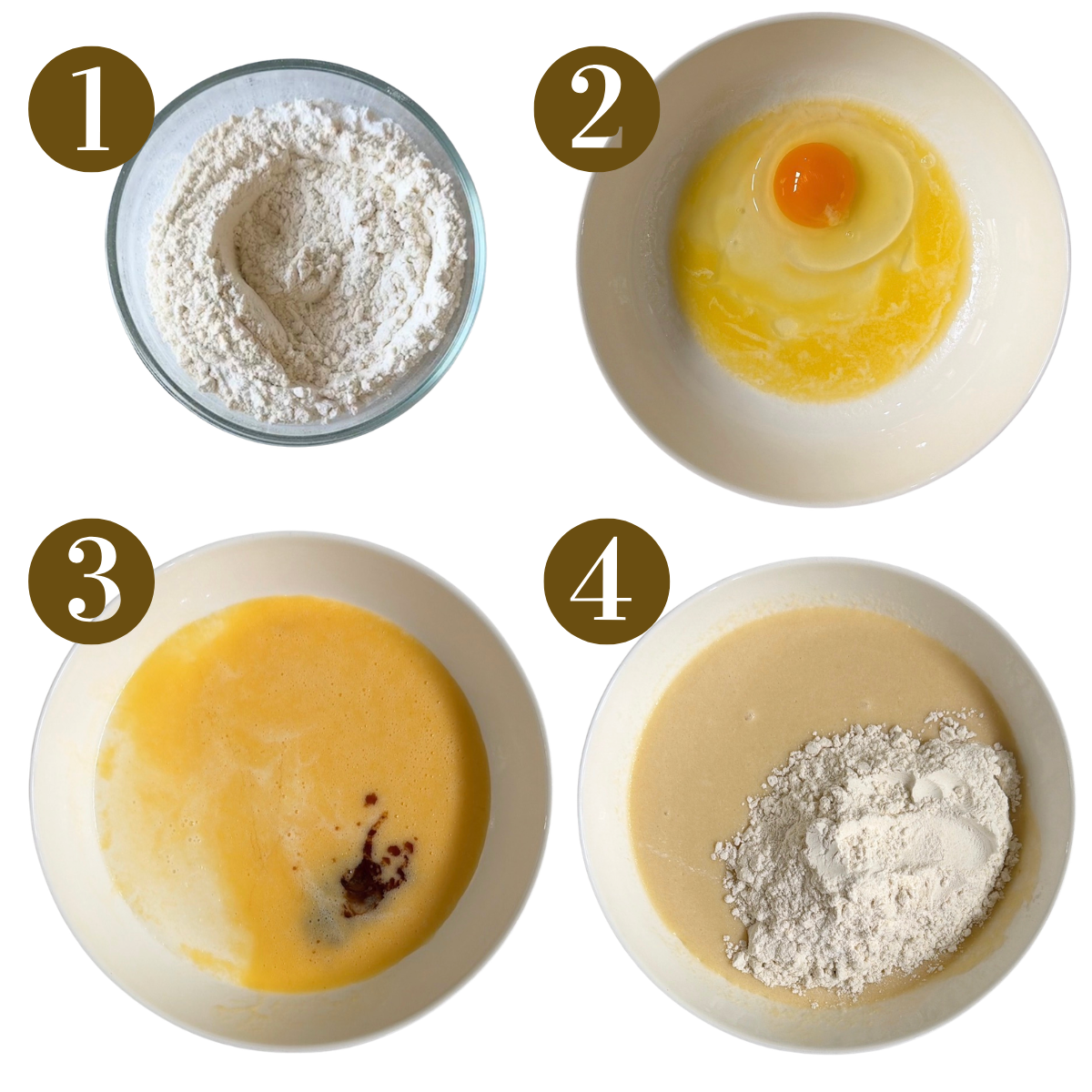 Steps to make chicken waffle bites.