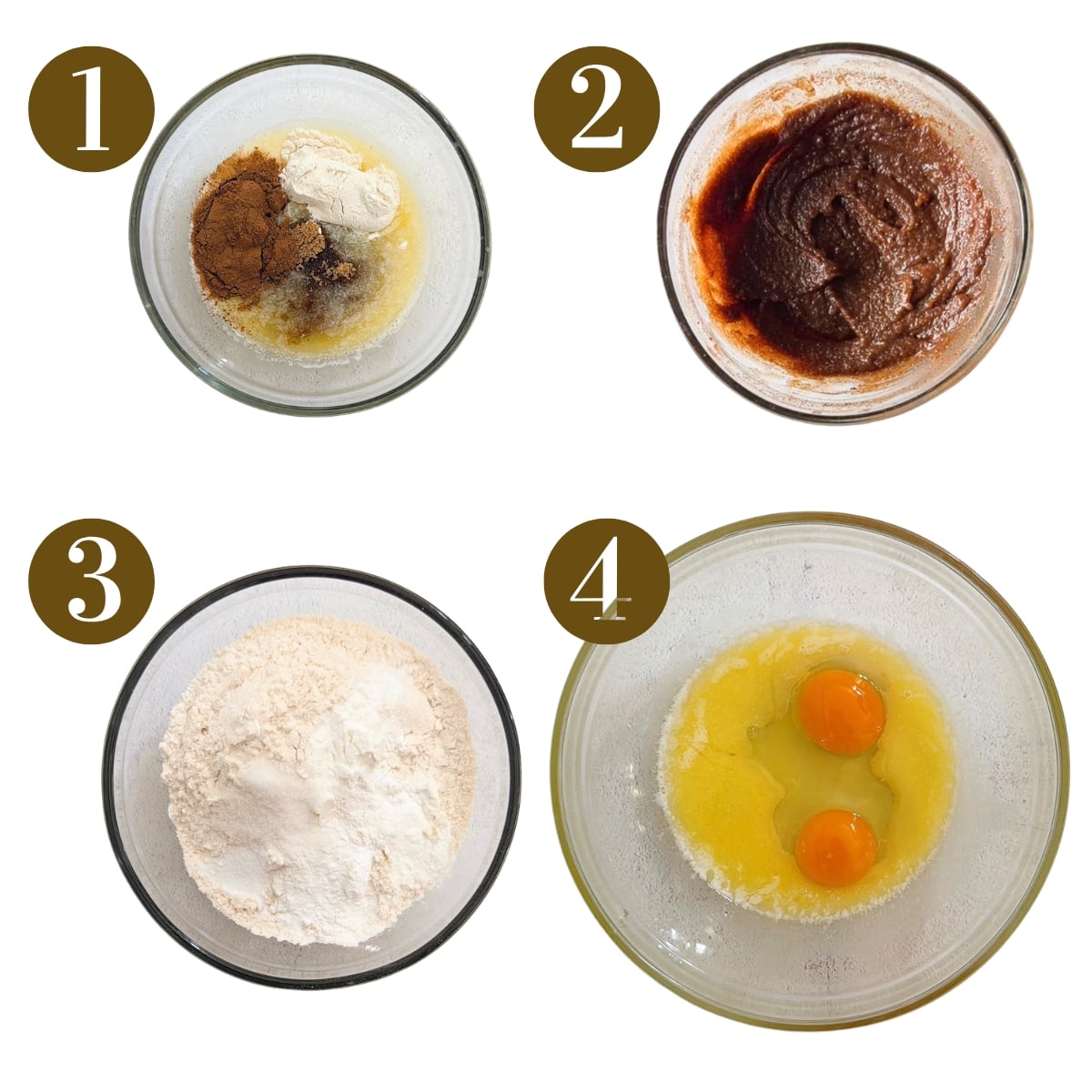 Steps to make cinnamon roll sheet pan pancakes.