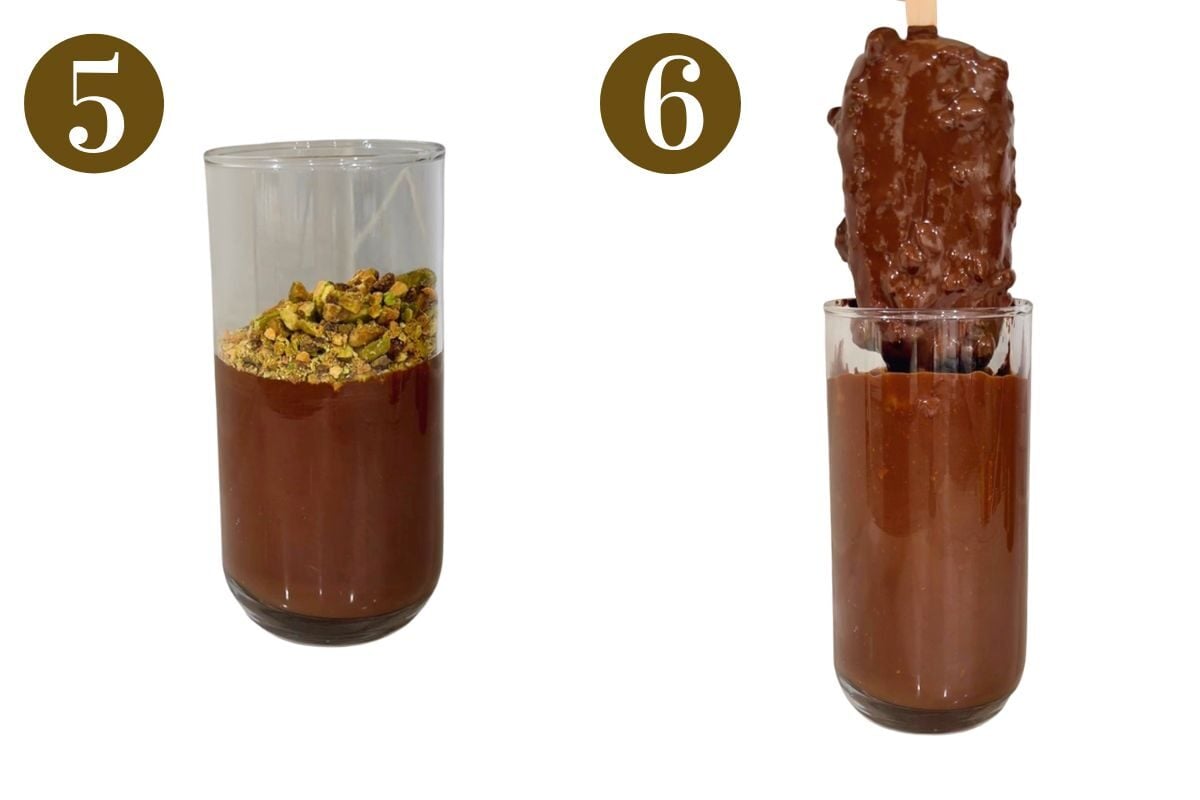 Steps to make pistachio bars.