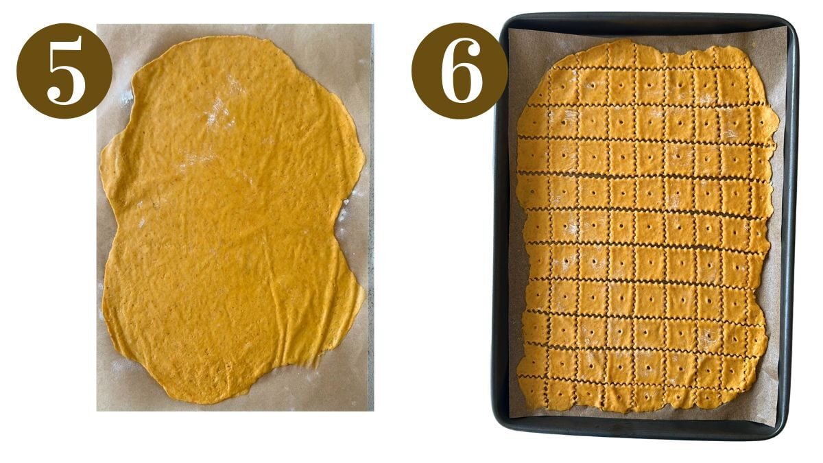 Steps to make pumpkin crackers.