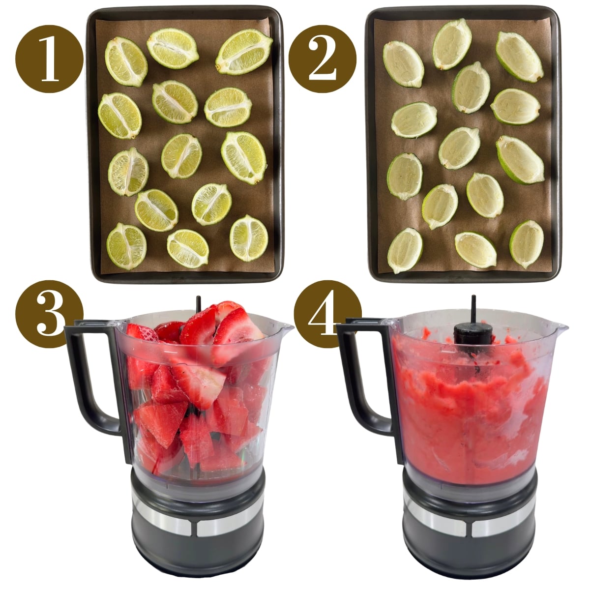 Steps to make watermelon lime sorbet.