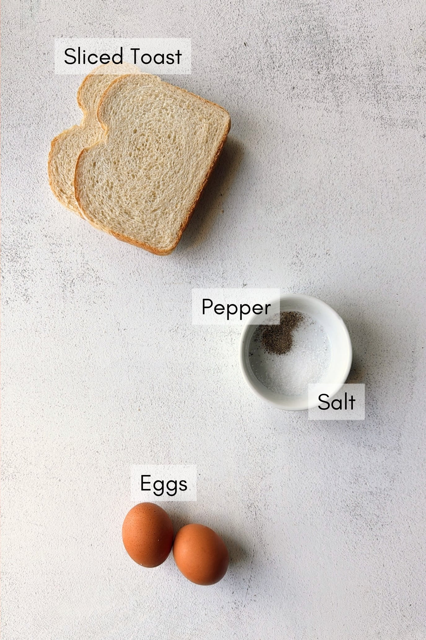 Ingredients to make air fryer egg toast.