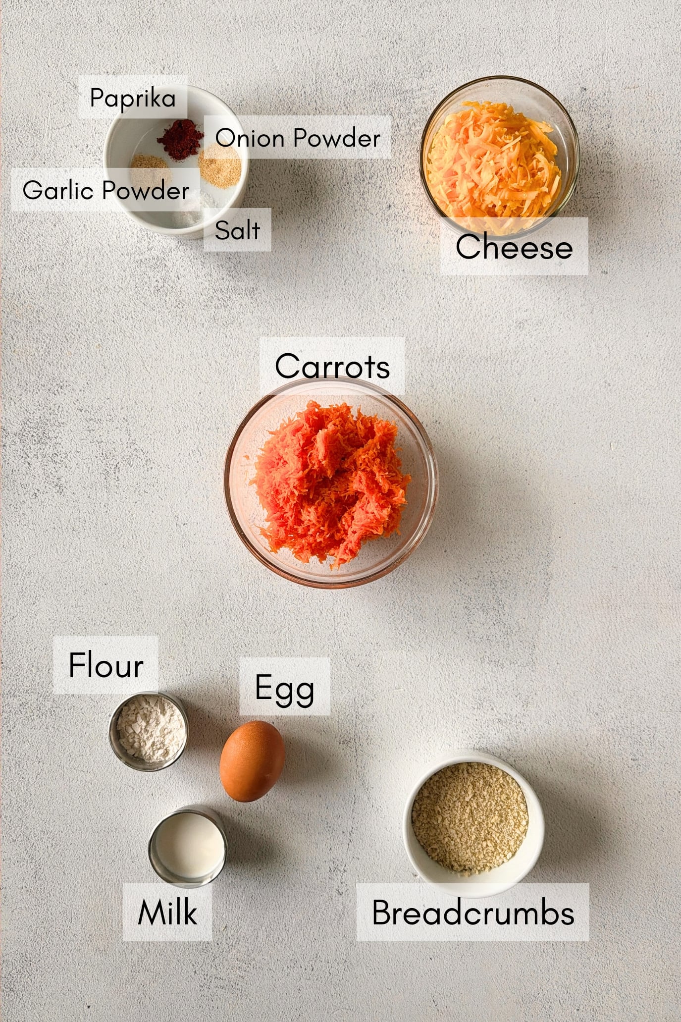 Ingredients to make savory carrot waffles.