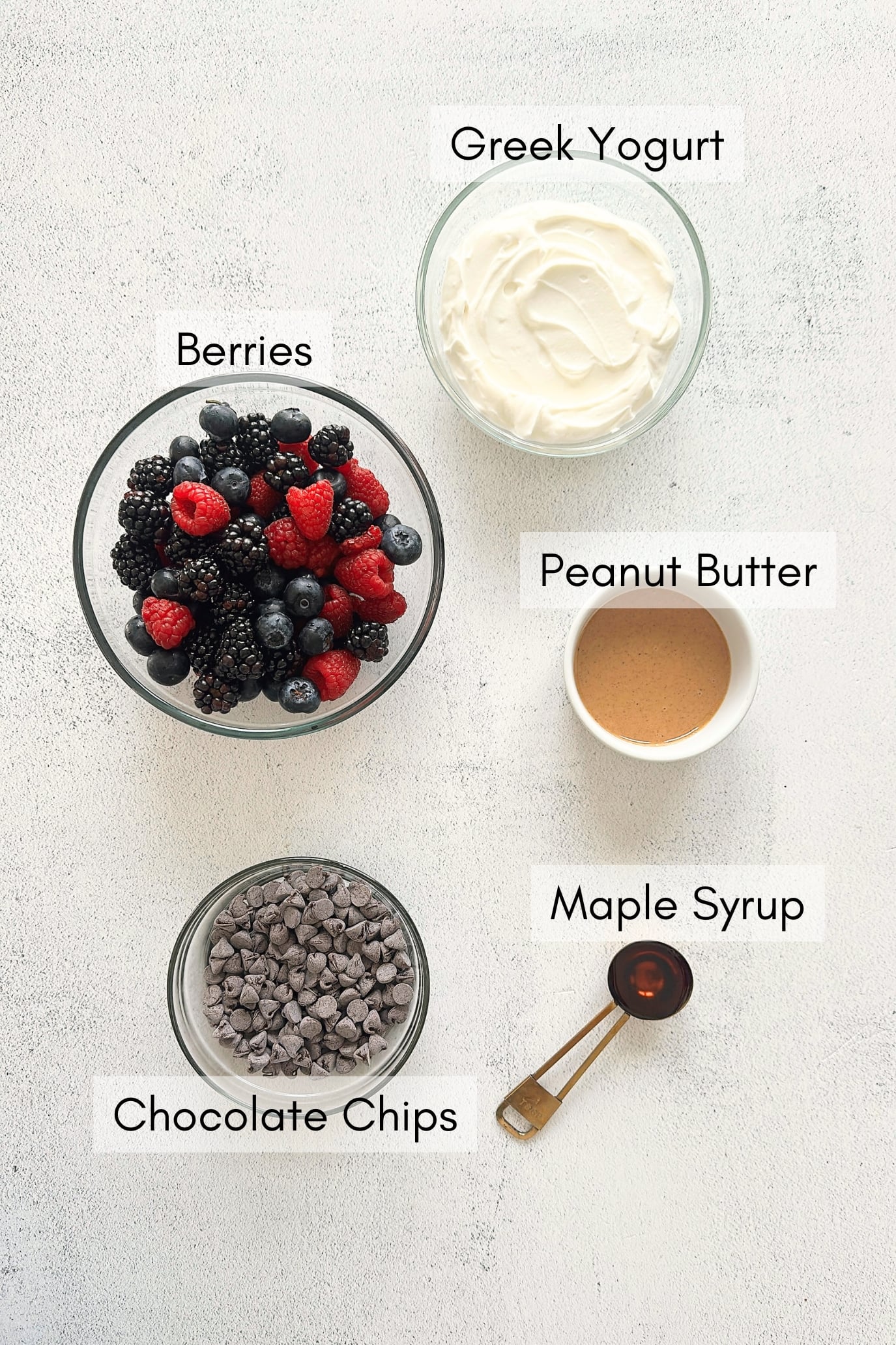 Ingredients to make chocolate berry bark.
