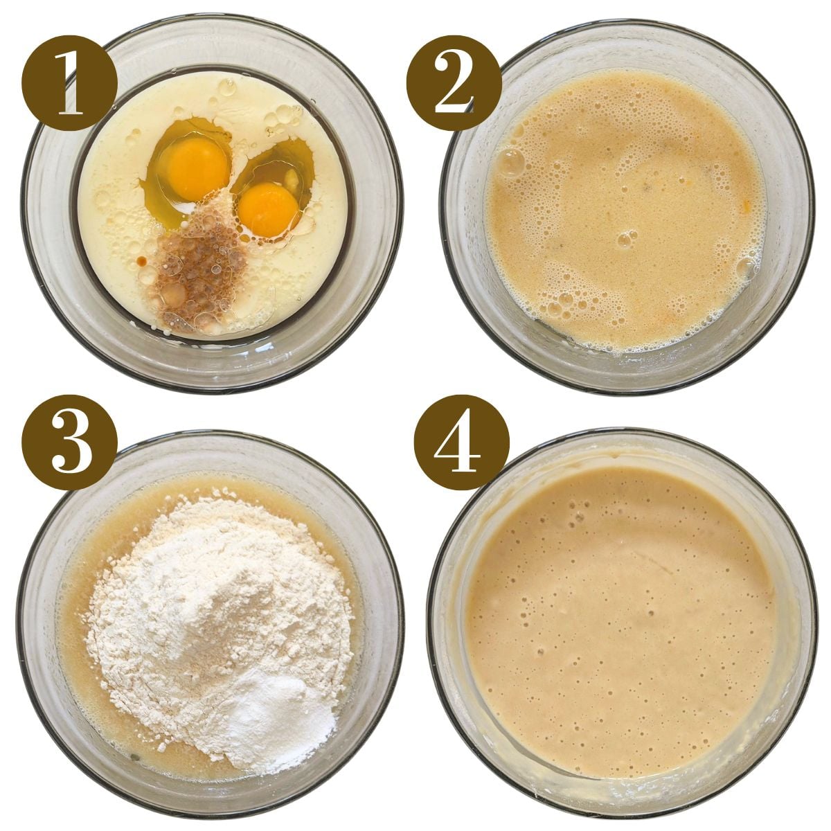 Steps to make white chocolate blueberry muffins.