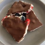 Chocolate berry yogurt bark.